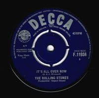 THE ROLLING STONES It's All Over Now Vinyl Record 7 Inch Decca 1964 Original 1st Press F.11934 45rpm