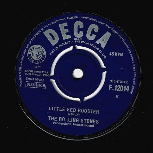 THE ROLLING STONES Little Red Rooster Vinyl Record 7 Inch Decca 1964 1st Pressing Single 45 F.12014