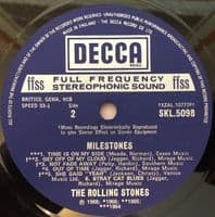THE ROLLING STONES Milestones Vinyl Record LP Decca 1971