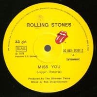 THE ROLLING STONES Miss You Vinyl Record 12 Inch Italian Rolling Stones 1978