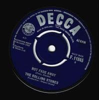 THE ROLLING STONES Not Fade Away Vinyl Record 7 Inch Decca 1964 F.11845 Single 45rpm Company Sleeve