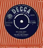 THE ROLLING STONES Not Fade Away Vinyl Record 7 Inch Decca 1964 F.11845 Single 45rpm Company Sleeve