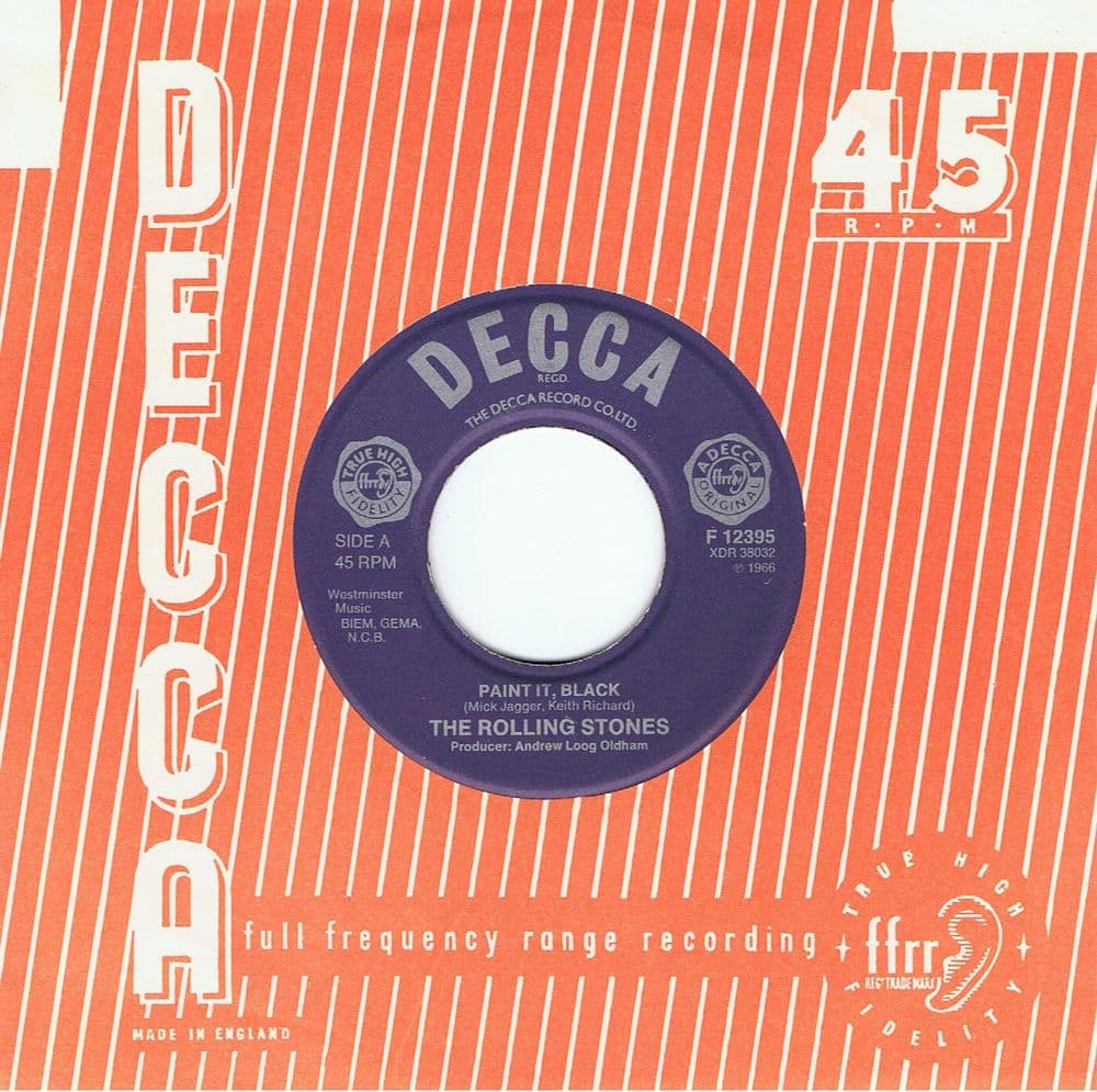 THE ROLLING STONES Paint It Black Vinyl Record 7 Inch Decca 1980