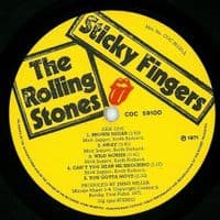 THE ROLLING STONES Sticky Fingers Vinyl Record LP Rolling Stones 1971.