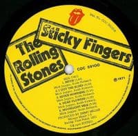 THE ROLLING STONES Sticky Fingers Vinyl Record LP Rolling Stones 1971.
