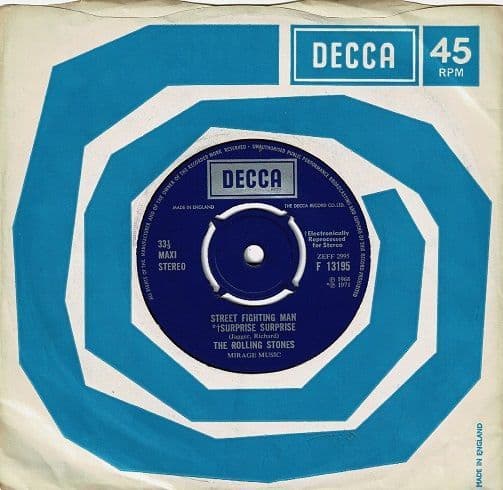 THE ROLLING STONES Street Fighting Man EP Vinyl Record 7 Inch Decca 1971