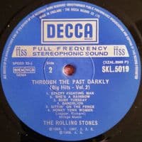 THE ROLLING STONES Through The Past Darkly Vinyl Record LP Decca.