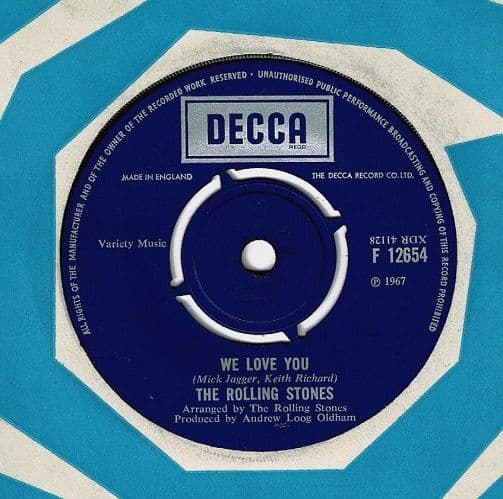 ７インチ★ROLLING STONES★We Love You UK Decca THE ROLLING STONES We Love You Vinyl Record 7 Inch Decca 1967