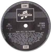 THE SHADOWS More Hits! Vinyl Record LP Columbia
