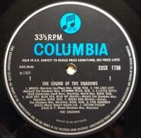 THE SHADOWS The Sound Of The Shadows Vinyl Record LP Columbia 1965..