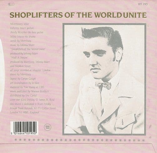 THE SMITHS Shoplifters Of The World Unite Vinyl Record 7 Inch