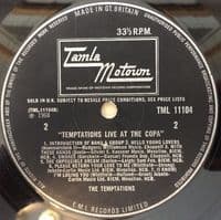 THE TEMPTATIONS Live At The Copa Vinyl Record LP Tamla Motown 1968