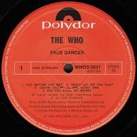 THE WHO Face Dances Vinyl Record LP Polydor 1981