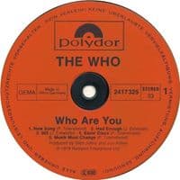 THE WHO Who Are You Vinyl Record LP German Polydor 1978
