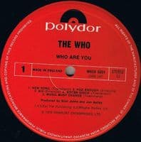 THE WHO Who Are You Vinyl Record LP Polydor 1978
