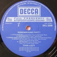 THIN LIZZY Remembering Part 1 Vinyl Record LP Decca 1976