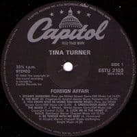 TINA TURNER Foreign Affair Vinyl Record LP Capitol 1989