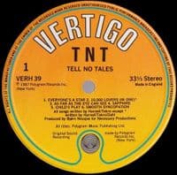 TNT Tell No Tales Vinyl Record LP Vertigo 1987