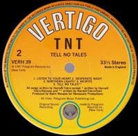 TNT Tell No Tales Vinyl Record LP Vertigo 1987