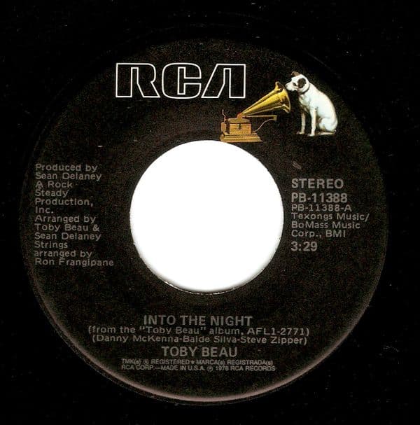 TOBY BEAU Into The Night Vinyl Record 7 Inch US RCA 1978