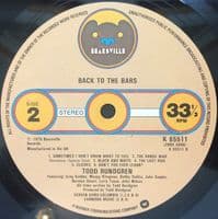 TODD RUNDGREN Back To The Bars Vinyl Record LP Bearsville 1978