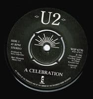 U2 A Celebration Vinyl Record 7 Inch Island 1982 WIP 6770 Original UK 1st Pressing Single Pic Sleeve