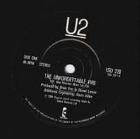U2 The Unforgettable Fire Vinyl Record 7 Inch Island 1985 Double Pack.