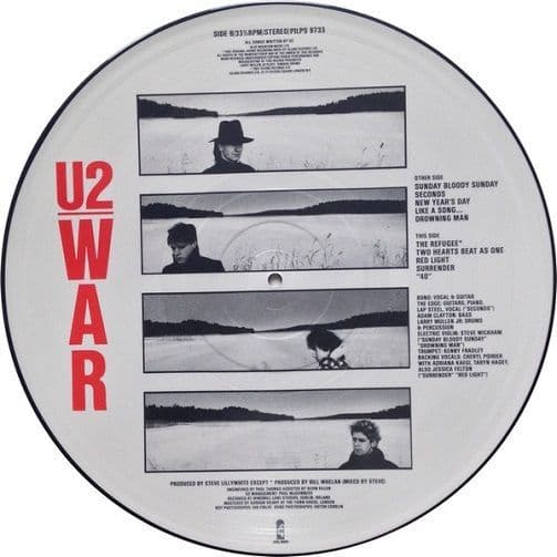 U2 War Vinyl Record LP Island 1983 Picture Disc
