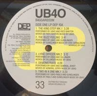 UB40 Baggariddim Vinyl Record LP DEP International 1985