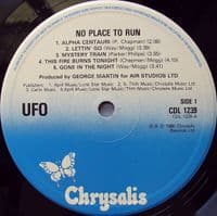 UFO No Place To Run Vinyl Record LP Chrysalis 1980