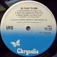 UFO No Place To Run Vinyl Record LP Chrysalis 1980