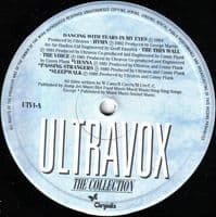 ULTRAVOX The Collection Vinyl Record LP Chrysalis 1984