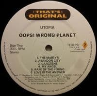 UTOPIA Oops! Wrong Planet / Adventures In Utopia LP Castle Communications 1988