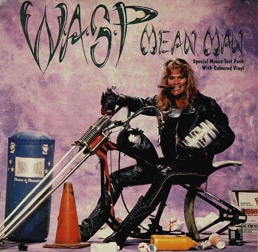 W.A.S.P. (WASP) Mean Man Vinyl Record 7 Inch Capitol 1989 Lilac Vinyl