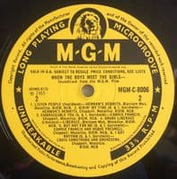 When The Boys Meet The Girls - The Original Soundtrack Recording Vinyl Record LP MGM 1965