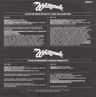 WHITESNAKE Live In The Heart Of The City Vinyl Record LP United Artists 1980
