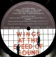 WINGS (PAUL McCARTNEY) Wings At The Speed Of Sound Vinyl Record LP MPL 1976