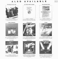 ZZ TOP Afterburner Vinyl Record LP Warner Bros. 1985.
