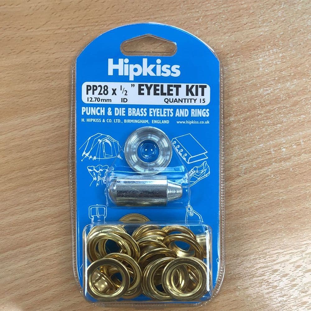 12.7mm (1/2") Brass Eyelets with Punch and Die Pack of 15