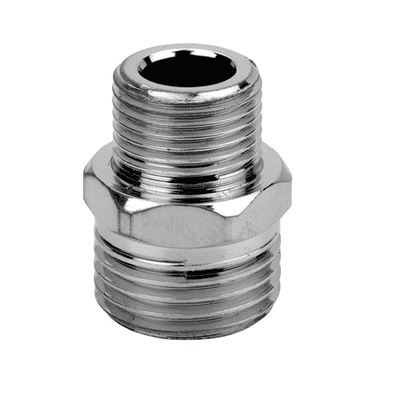 1/2 x 1/4 inch BSP Chrome Brass Reducing Nipple - 07000006
