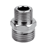 1/2 x 3/8 inch BSP Chrome Brass Reducing Nipple - 07000005