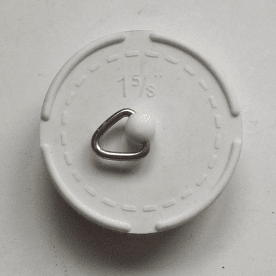 1.5/8 White Tapered Rubber Waste Plug - 74000310