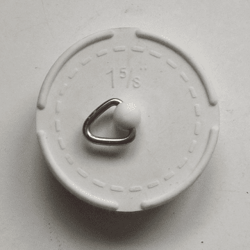1.5/8 White Tapered Rubber Waste Plug - 74000310