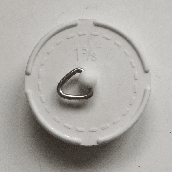 1.5/8 White Tapered Rubber Waste Plug - 74000310