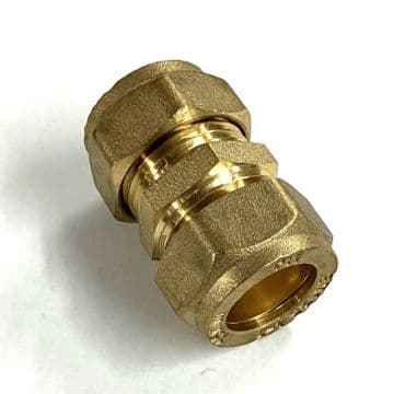 15mm DZR Brass Compression Straight Coupling - 244015DZ