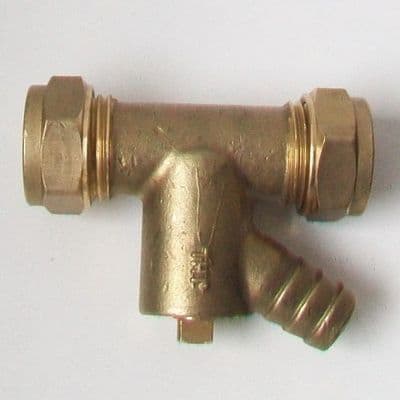 15mm tee with Integral Drain Off Draw Off- 24831500