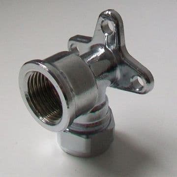 15mm x 1/2 Chrome Compression Back Plate Elbow - 25581500