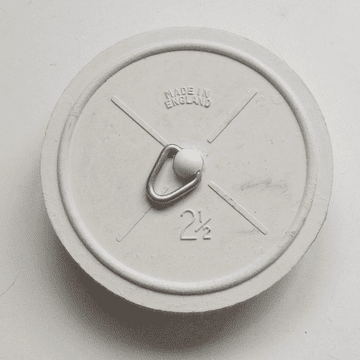 2 1/2 inch Extra Large White Rubber Sink Plug - 74000353