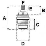 20 Spline Replacement Brass Washer Tap Valve - 62003109