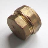 22mm Brass Compression Pipe Stop End Cap - 24372200